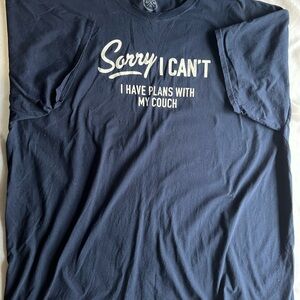 Navy Blue Graphic T-Shirt “sorry I can’t I have plans with the couch” 3XL